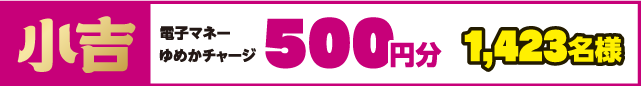 小吉 電子マネーゆめかチャージ500円分 1,423名様