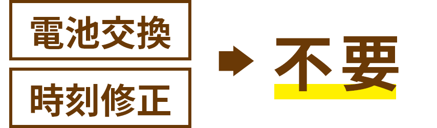 電池交換・時刻修正 不要