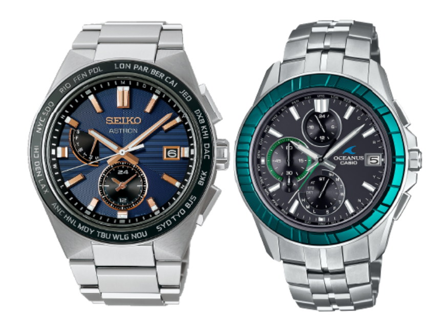 画面左の商品はseiko astron 画面右の商品はcasio oceanus