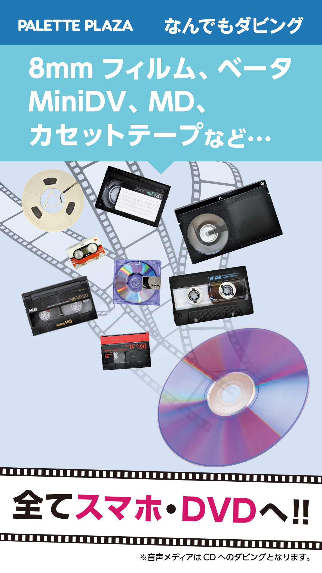各種ビデオテープ・カセットテープ・写真アルバムをDVD・CDにダビング
